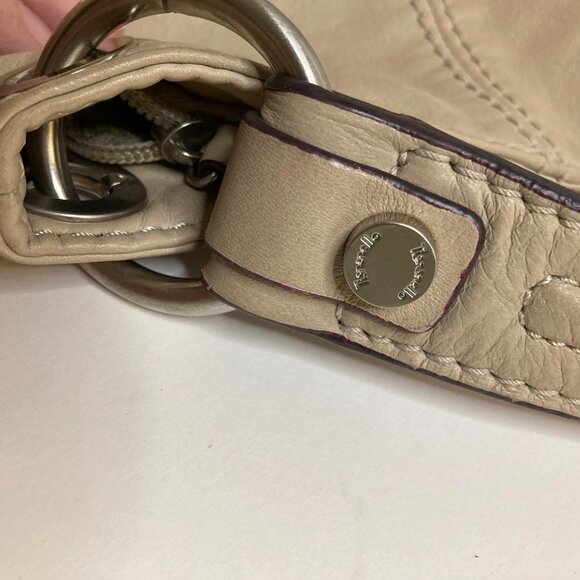 Womens Tignanello‎ Leather Hobo Tote Bag 14 x 14 x 2" 10" Handle Tan - Picture 9 of 13